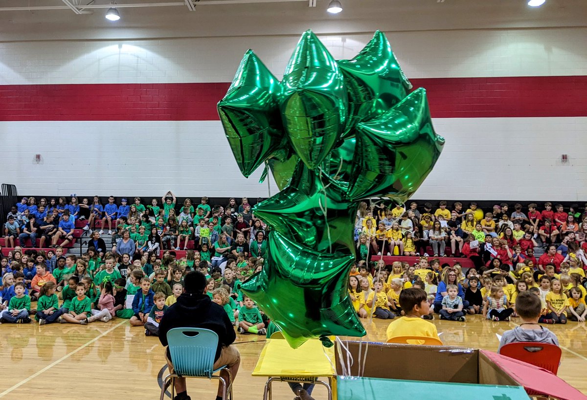 One of my favorite days of the year! I love our Tribe assemblies. Way to go Green Hawks for being the winning Tribe this quarter! #4Tribes1Family #BGrocks