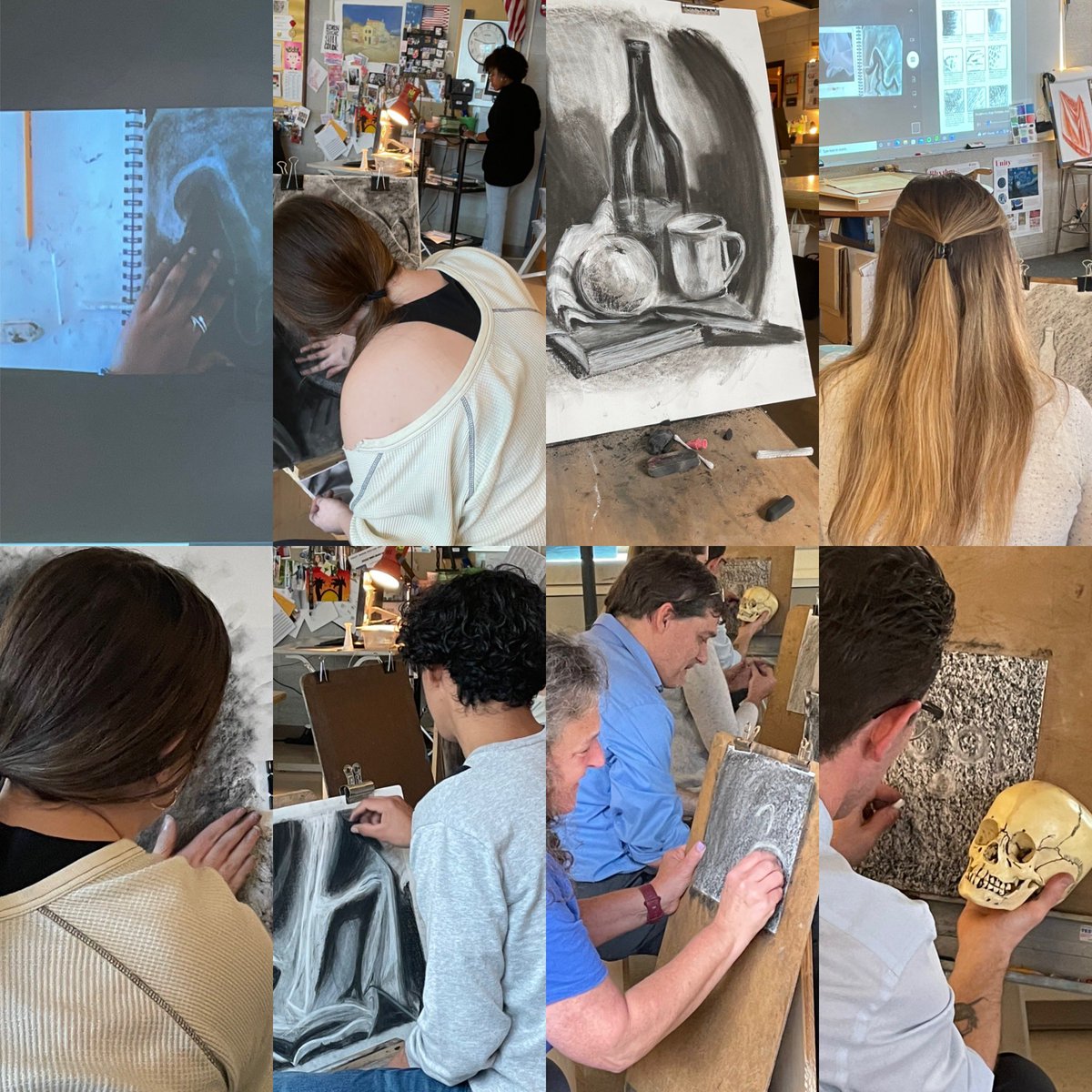 After a 2 year break our NAHS After School Studio Workshops are back. We’re so proud of our incredible NAHS President, Olivia Alexis, who stepped up to run the first workshop, Charcoal Drawing. Thank you to all the staff and students who joined us! #nationalarthonorsociety #NAEA