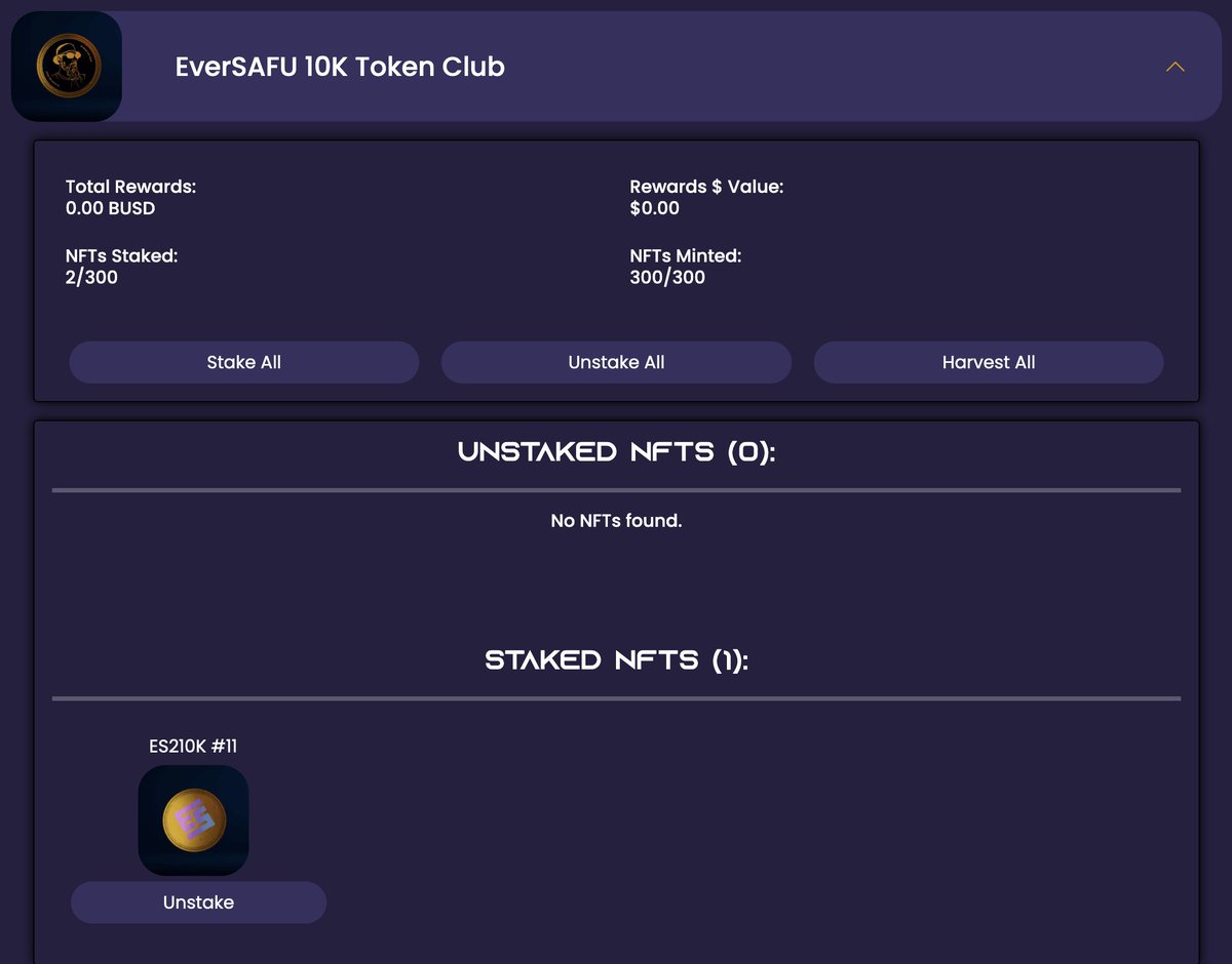 bobbinbanger's tweet photo. 🚨 The @EversafuV2  10K #NFT club #staking pool is now live 🔥
Head over to make sure you start claiming your $BUSD
https://t.co/iNEGMMWaqc
#ES2 #eversafuv2 #exponentialgrowth #passiveincome  #passivebusdrewards #BSCGems #positiverebasepassiveincome https://t.co/GXtAuLU68j