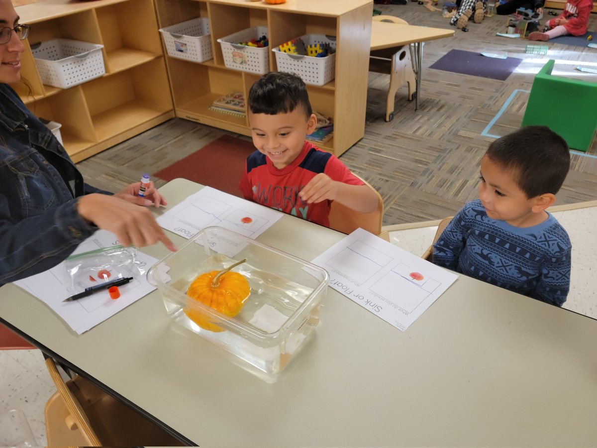We also did an experiment to see if pumpkins will sink or float.