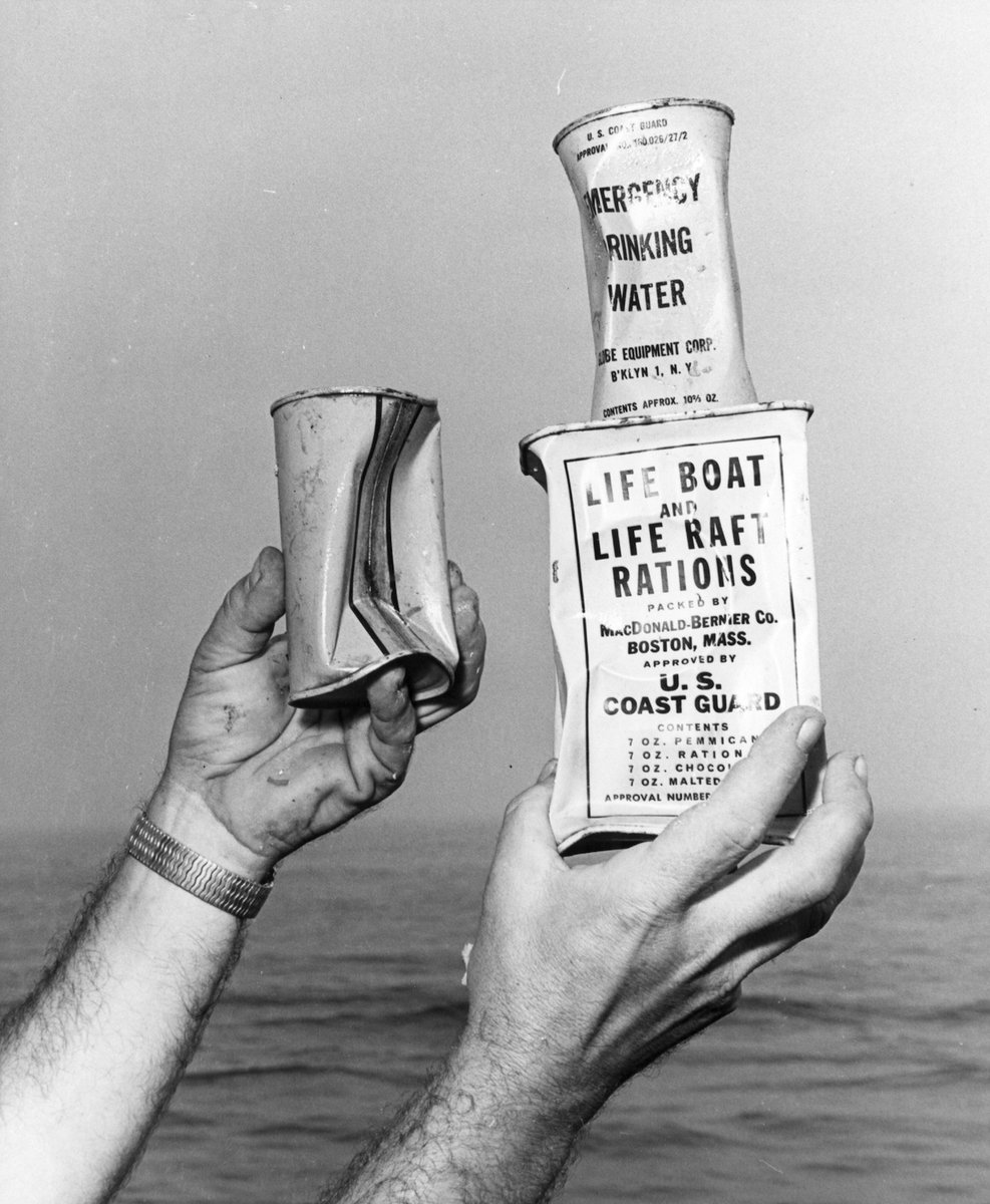 #Throwback to the #1969 recovery of #HOVAlvin after 10 months at 5,000 ft. Besides these canned rations, apples and a bologna sandwich were found to still be edible–evidence that near-freezing temps & low O2 aids preservation. Go back in time with Alvin! bit.ly/3NPvKng