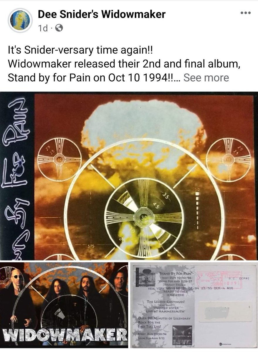 Dee_Sniders_WM's tweet photo. Stand By For Pain released 28 years ago!! @deesnider #Sniderversary 
#DeeSnidersWidowmaker #DeeSnider #TwistedFnSister #deesniderSMF #DeeSnidersDesperado #BernieTormé #alpitrelli
#BloodAndBullets #StandByForPain
#NeverLetTheBastardsWearYouDown #ForTheLoveofMetal #LeaveAScar https://t.co/70nHaBY3u3