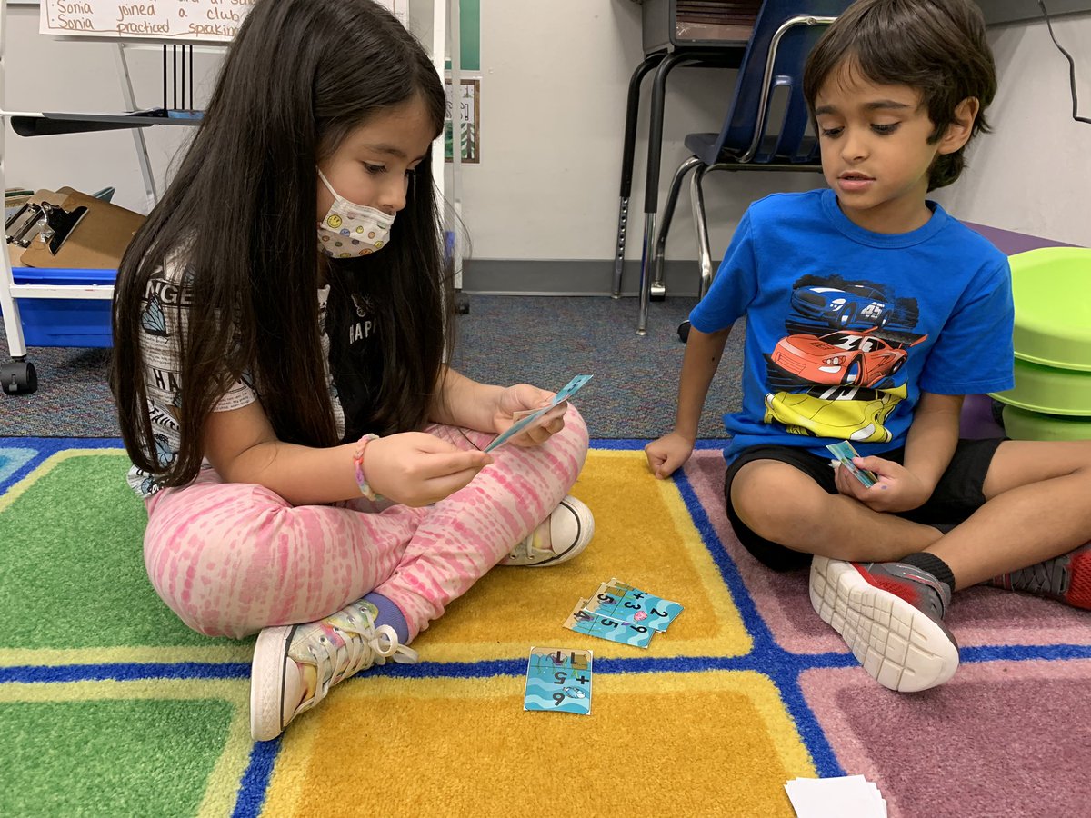 MissAulino's tweet photo. Students practiced their related math facts with a game of Go Fish 🐠! #randolphstars #apsmath #randolphmath @RandolphStars https://t.co/WTERbdbnAl