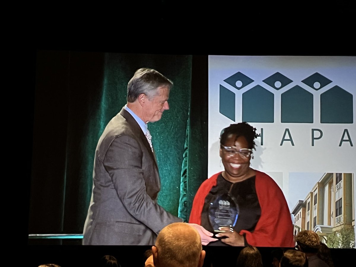 An amazing housing leader being honored at the ⁦<a href="/CHAPAdotorg/">CHAPA</a>⁩ annual dinner! Congratulations, ⁦<a href="/ChrysMAHsng/">Chrystal</a>⁩ !