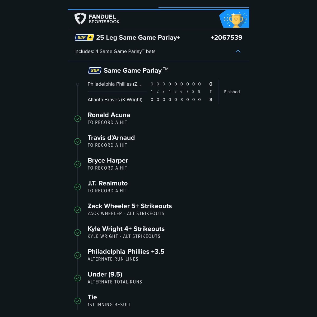 br_betting's tweet photo. BRUHHHHH 😱

$181K WINNER OFF $25...

(IG: maximilian_goldfish/@FDSportsbook) https://t.co/l7JVLzZfnx