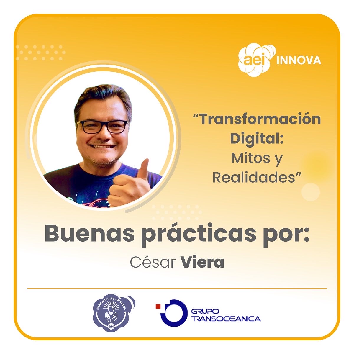 aeiecuador's tweet photo. #AEInnova | La tecnología debe acelerar la #innovación de las empresas para lograr un mayor impacto positivo en el mundo.🚀🌎

Te compartimos estas #BuenasPrácticas de la mano de César Viera, gerente corporativo de innovación, en #GrupoTransoceánica: https://t.co/YhvKQjE5vA. https://t.co/0LkwssrX4O