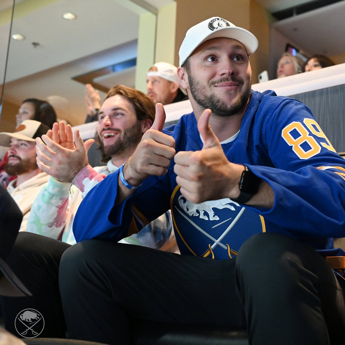 BuffaloSabres's tweet photo. The beginning of a beautiful bromance. 

@alextuch89 | @JoshAllenQB https://t.co/8Sh1N6wsI1