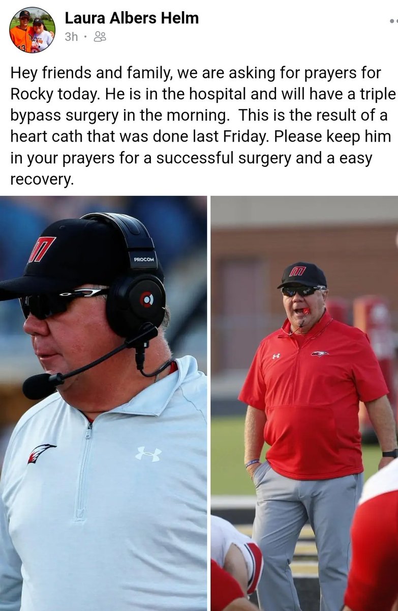 Prayers for Coach Helm, get well soon and get back!