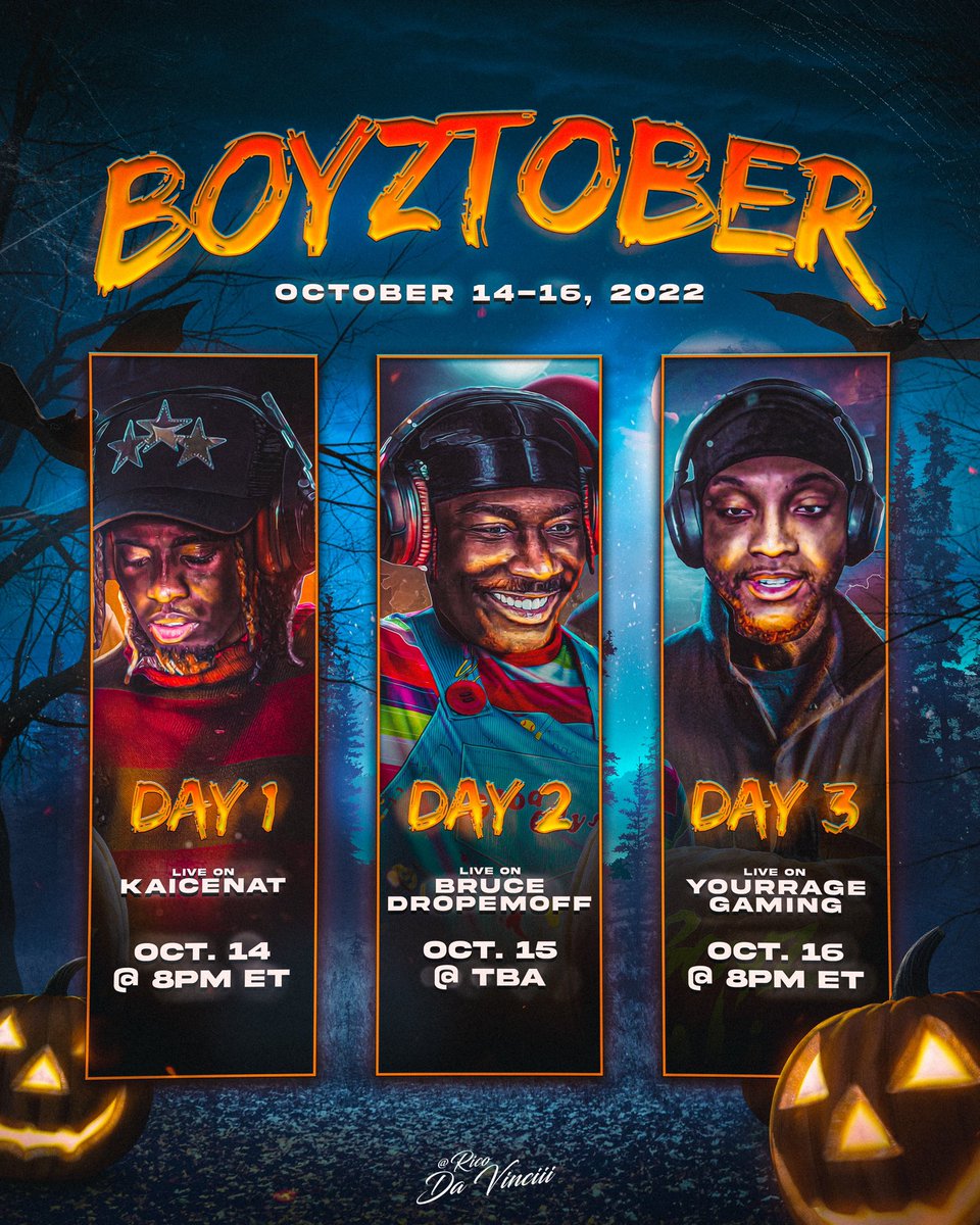 KaiCenat's tweet image. BOYZTOBER OFFICIALLY BEGINS TOMORROW AT 8PM EST🎃#DYK