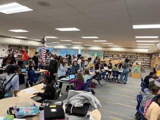 CHUHRoxMid's tweet photo. 8th Grade WEB leaders met with their 6th grade WEBBIES to do glows & grows, goal setting and grade checks this week. Building relationships matter! #whereeveryonebelongs #roxmid https://t.co/H2DEU957UU
