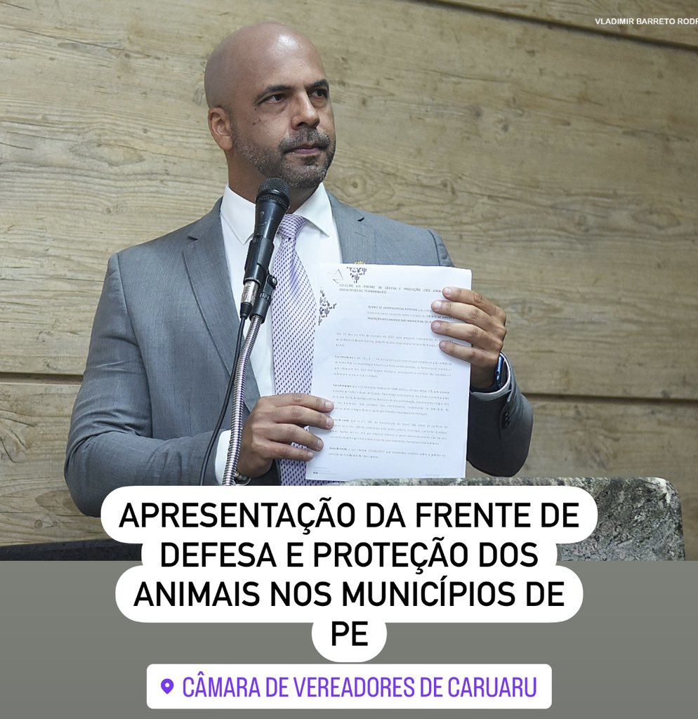andersoncadv's tweet photo. Apresentei no @legislativocaruaru, um projeto inovador que visa garantir a proteção e novas políticas públicas para os animais de Pernambuco. 👊🏼⚖️🐾
 
Logo logo faremos uma live explicando como vai funcionar a frente de defesa e proteção dos animais nos municípios. ✅🐾 https://t.co/yWosrXac4N