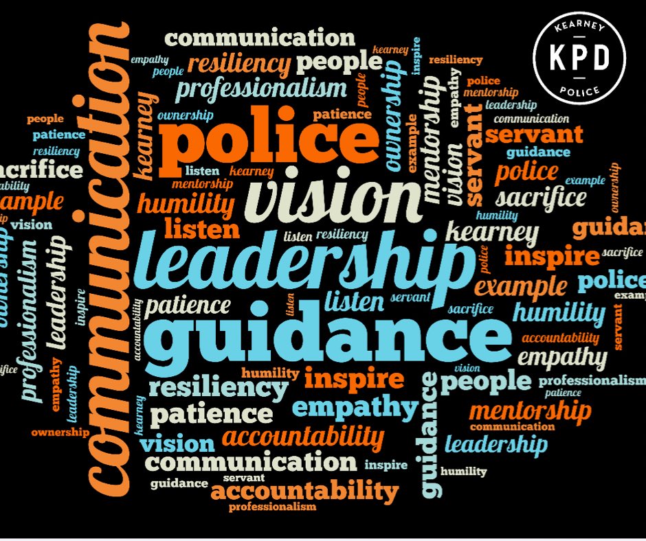 ColonelWaughNSP's tweet photo. During our monthly @KearneyPolice Supervisor meeting, I asked each of the leaders in the room to list one word to describe Leadership. I love the responses!
I’m proud our leaders understand the ability they have to impact the lives of those they serve. #leadershipinoneword 👇🏻 https://t.co/rccZ0JoAlH