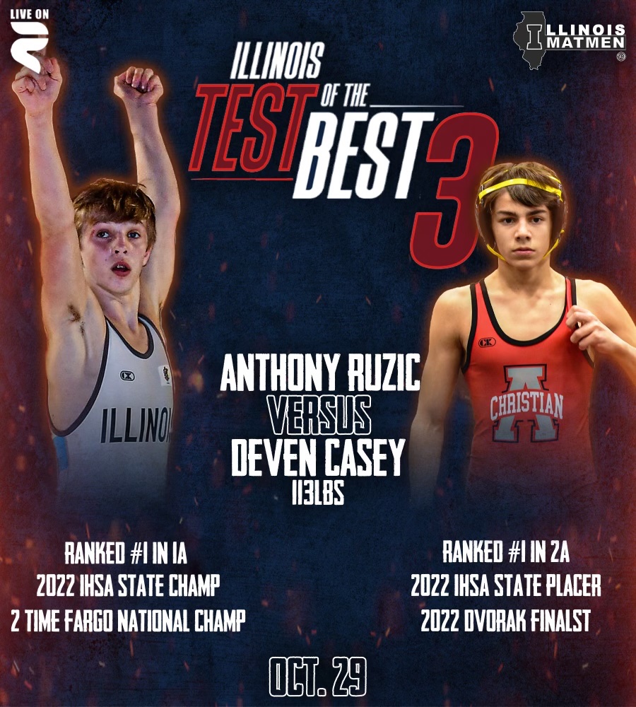 Another Eagle in the mix at 113lbs with Deven Casey taking on 2x Fargo Champ Joey Ruzic🔥 Going to be a war ⚔️ #Test3 #ClassClash