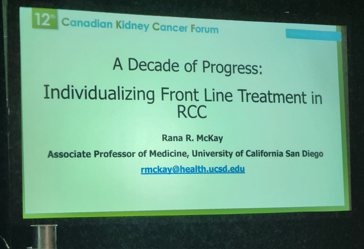 CanUrolAssoc's tweet photo. #ckcf22 welcome @DrRanaMcKay great talk to launch our 3 day 12th annual canadian kidney cancer forum @KidneyCancer_Ca @lalaniMD @anilkapoormd https://t.co/cVZ5jcjJpE