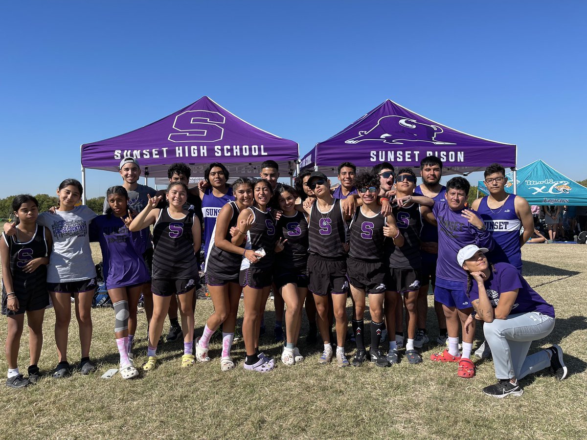SunsetBisonXC's tweet photo. Just like life.. every course has its ups and downs. Cross Country is all about running, feeling pain, and pushing through it no matter how hard it gets. 

Our team has continued to push their limits and have secured a regional spot for varsity boys and girls 🥉🥉 https://t.co/rI9zQZ1ExP