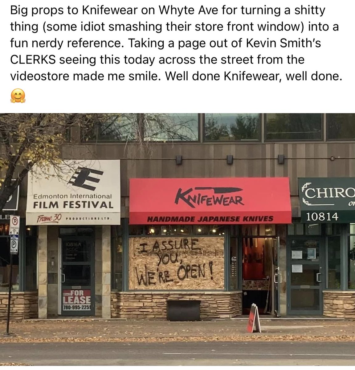 MoezYYC's tweet photo. Agreed. Pretty cool @KnifeNerd under the shittiest of circumstances. https://t.co/uzBbWhRQWF