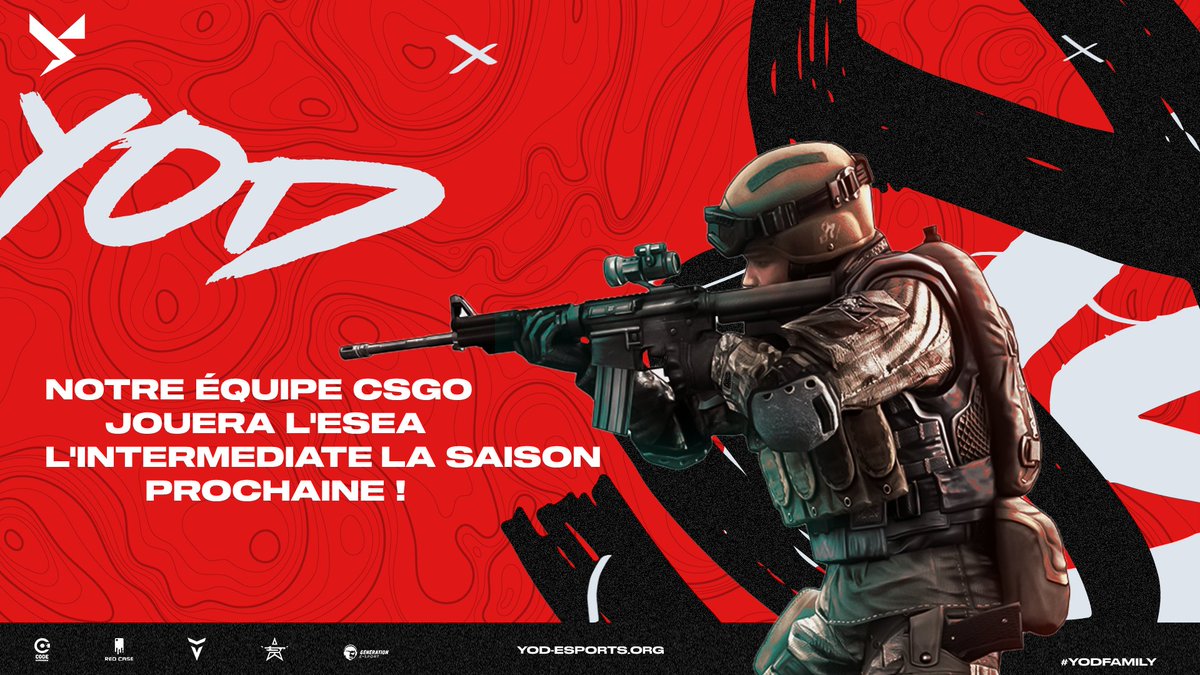 YoDeSports's tweet photo. [#CSGO]

🚀 Notre équipe jouera en @ESEA | #Intermediate la saison prochaine !

#YoD https://t.co/9yP5B6ZgXL