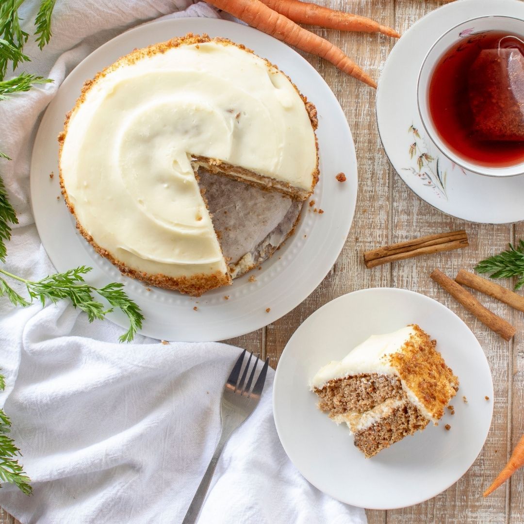 Can't go wrong with our moist, tender carrot cake! Gluten free and nut free!