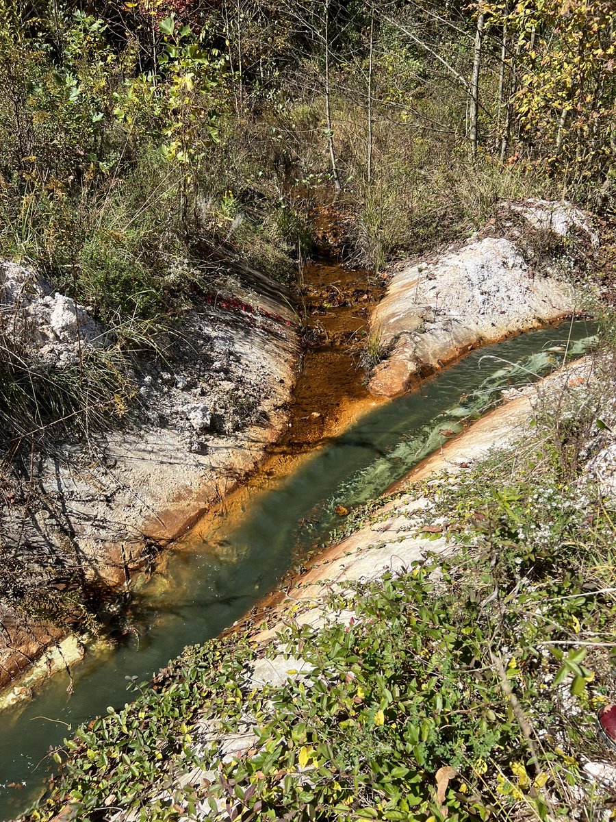 g_lindsey1's tweet photo. I’ve always been fascinated by Acid Mine Drainage, and getting to learn more about it today was a great time! Check out the pigments made from AMD waste in this stream on this wooden card. #acidminedrainage #truepigments #streamhealth https://t.co/sDr7hQZaxM