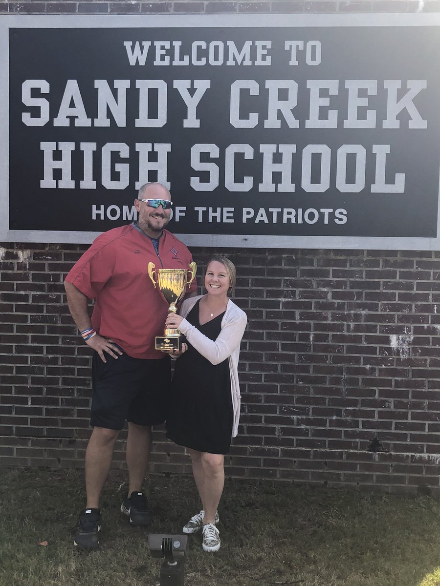 Girls got some hardware today before they left for their last away game! Region Championship Trophy! Congratulations ladies and coaches! @mckenzie_woody <a href="/SCHSAthleticSec/">Jamia Battiste</a> <a href="/TROliverEDU/">Tosha Oliver</a> <a href="/athletics_creek/">Sandy Creek Athletics</a> <a href="/CoachPou/">Coach Nick Pou</a>