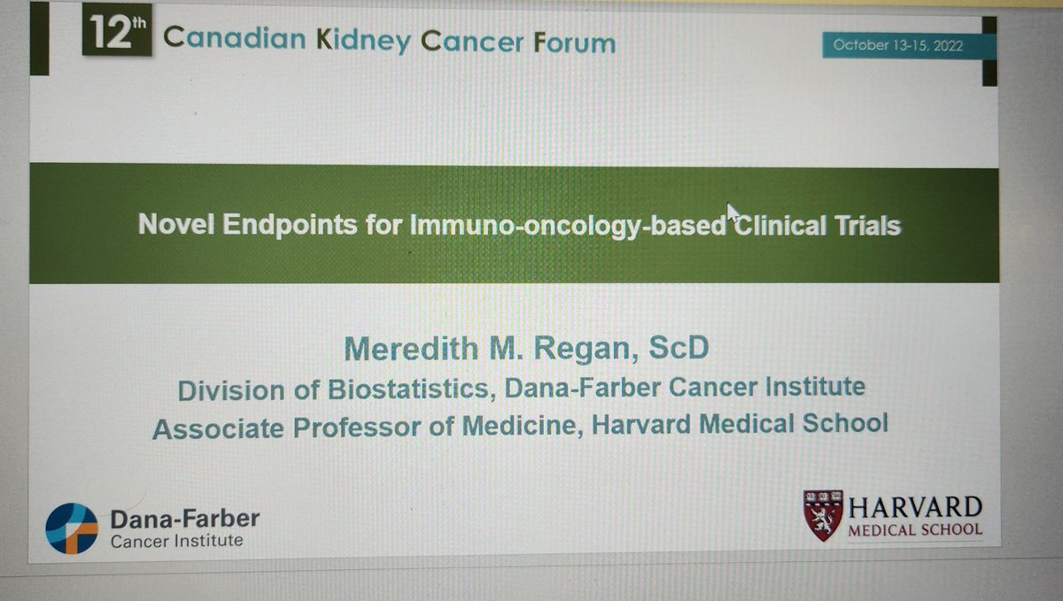 CanUrolAssoc's tweet photo. #CKCF22 another great presentation tonight with @Merregan presenting on novel endpoints for IO-based clinical trials https://t.co/CiNkDLX28V