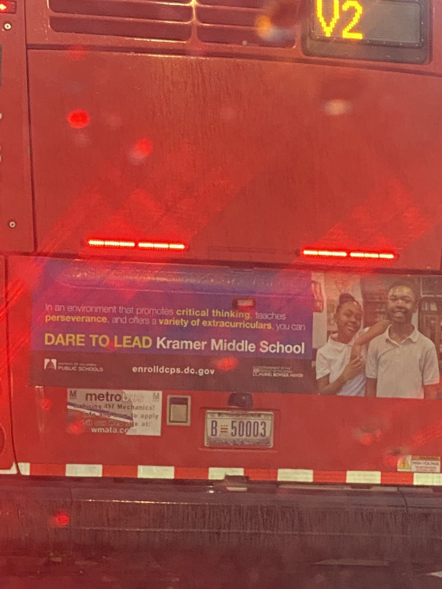 On my way to work this morning, I saw this Kramer advertisement! We are doing great things at “The Hive Where Students Thrive!” @katreena_shelby @sciISlife @martishacmartin @dcpublicschools @DCPSChancellor