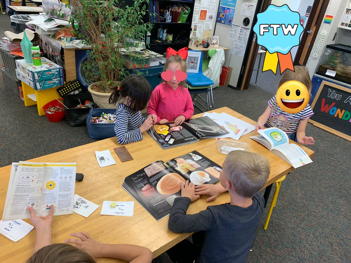 ErieStem's tweet photo. All K-5 student choice exploring more #atoms &amp; molecules:
#ElementPettingZoo
#TomLehrerElementSong
#PeriodicTableGames
Chemistry #books
@PhETsims 
@happy_atoms
 
We ❤️ #chemistry in the #STEM Lab!

#BuildingBlocksOfScience

@ErieExcellence 
@svvsdSTEMexplor https://t.co/qOn3eAaWE4