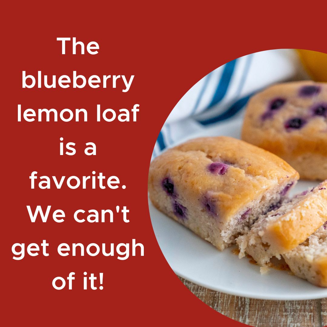 There is a reason our Blueberry Lemon Loaf is award winning! It is delicious! Perfect for breakfast, lunch or dinner!
#glutenfree