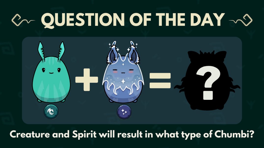 It's time for the Chumbi Valley Question of the day!
 
Please make sure to ❤️, RT and comment your answer with hashtags #SeedChumbi
#ChumbiValley
and post the proof (screenshot) to our discord for some Chumble coins!

#NFTgames #ChumbiBreed #Chumbi #NFT #nftgame #PlayAndEarn