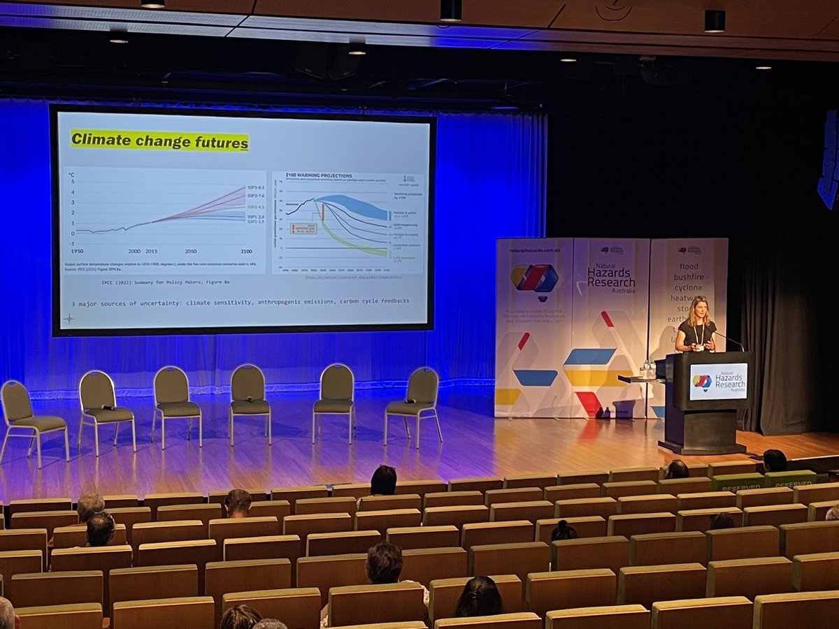 Flood_CoP's tweet photo. How we translate the climate futures is a rich visual opportunity & as I listen to @LaurenRickards talk about the complexity - though #UniReading has a great depiction with the stripes. Translate science into digestible stories needs @HazardsResearch and #nhrf22 to enable https://t.co/Mmbfh3Gvfj