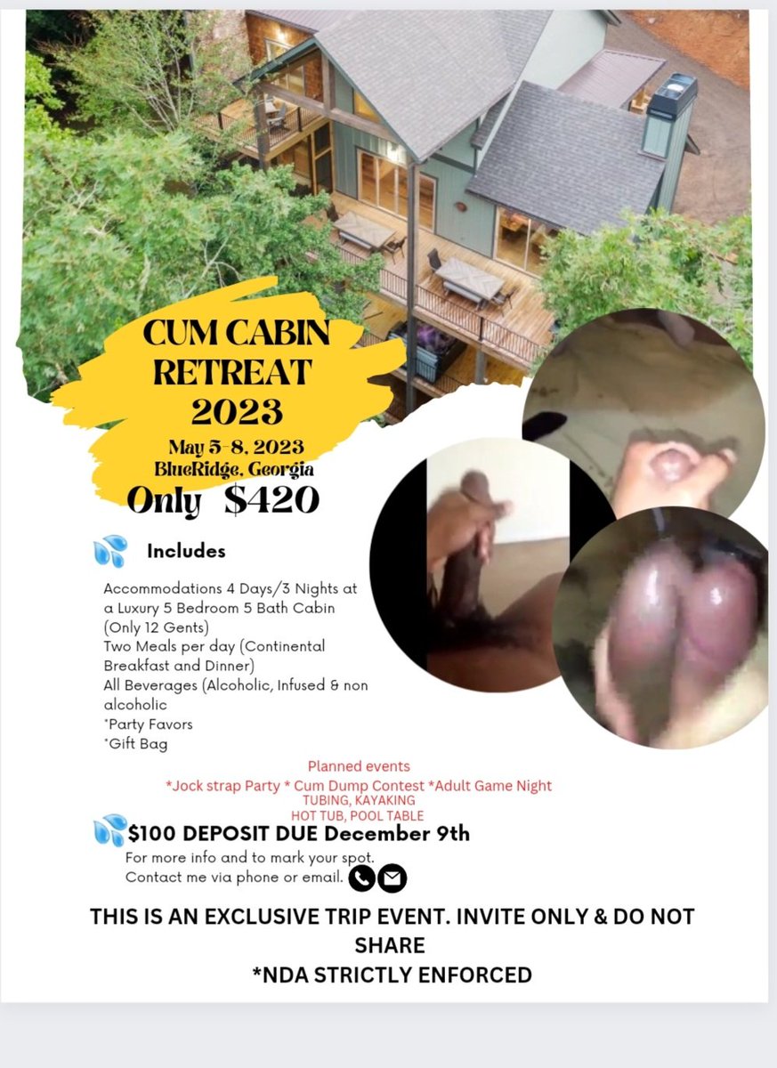 Kingof_Cum's tweet photo. Cum Cabin 2023 https://t.co/YosW9QSxhR