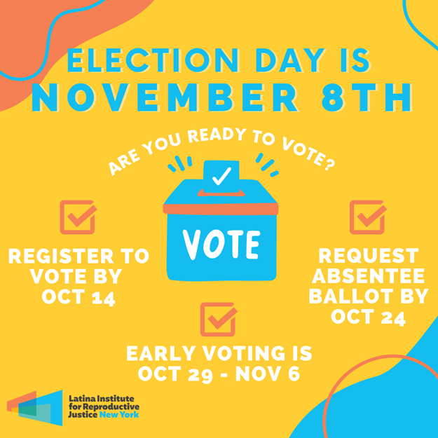 PoderosasNY's tweet photo. 🚨Reminder🚨 TOMORROW October 14th is NY's voter registration DEADLINE! 

Every vote matters so make your voice heard! 🗳️

👩‍💻Check out our nonpartisan election center where you can find resources and tools to help you inform yours. 👇
https://t.co/Ecb18uH3ih https://t.co/iDsugBSLfx