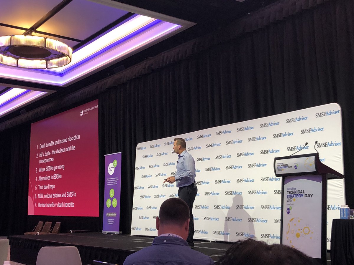 MaxGrowthHQ's tweet photo. The state of play with BDBNs - Hill v Zuda by Clinton Jackson, Cooper Grace Ward at @SMSFAdviser #smsftechnicalstrategyday 2022 @FourSeasons Sydney #smsf #hillvzuda #bdbn #tax #advisor #togetherwemakeadifference #yourpartnerinbusiness #lawyer @PMartinAdvisory @TeddyK_FCPA https://t.co/DbzWqzOGVN