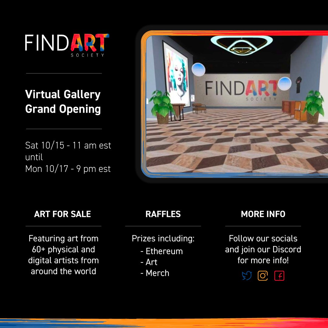 Findartframe's tweet image. Here are the rules:
Any purchased peice from any of the 60+ artist earns you 1 raffle entry
Purchase a FAS NFT and earn 10 entries👀
To claim entry you will need to enter discord and send proof of purchase to specified channel.

First 100 to find the Easter egg get POAP