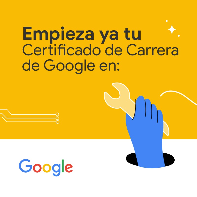 googlemexico's tweet photo. Certifícate ya con Google y dale una tuneada a tu perfil profesional con nuevas habilidades relacionadas al Soporte de T.I.
Actualiza tu CV sumándole un Certificado de Carrera de Google.