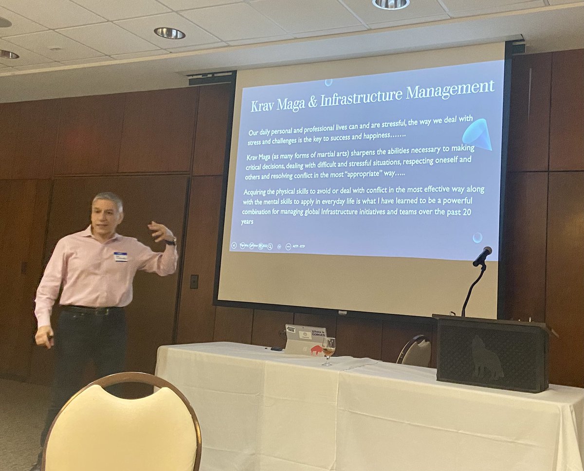 Great presentation tonight @rtpAITP by Kon on how martial arts and IT infrastructure leadership require similar skills.  Critical decision making skills, keep calm under pressure, dealing with stressful situations, and resolving conflict. All important skills.
