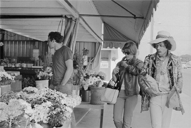 Jimi Hendrix shopping for flowers in Monterey, California, 1967