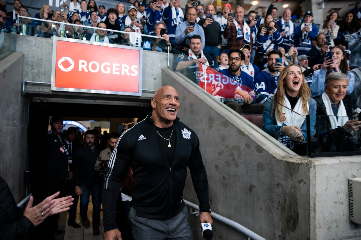 MapleLeafs's tweet photo. He’s got the passion 🔷 

#BlackAdamRocksCanada // #BlackAdam https://t.co/7QTfxMm0Ud