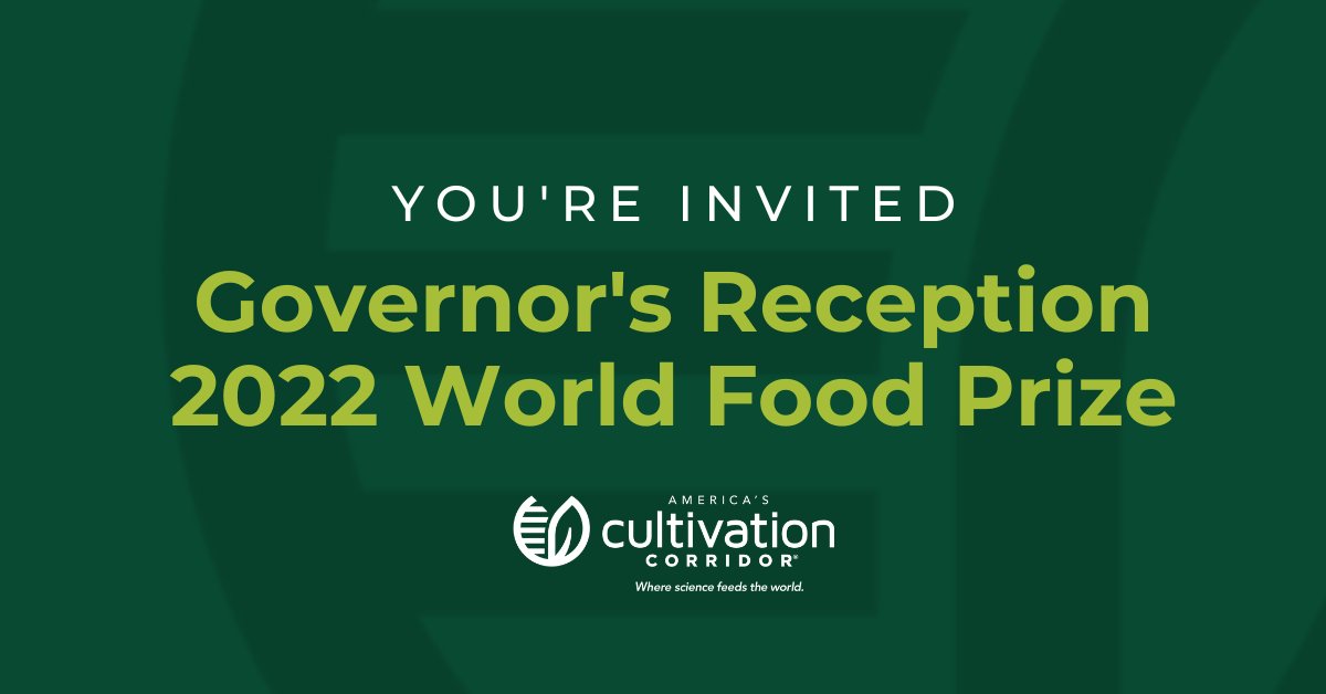 CultivationCorr's tweet photo. We're less than ONE WEEK away from the Governor's Reception at the 2022 @WorldFoodPrize! Join us on Oct. 18 at 5:30 p.m. with speakers @DebiDurham, @BusinessIOWA @IowaFinance, and Endowed Dean Daniel Robison, @iastate_cals. RSVP -> https://t.co/r5RE1Pqkg6 #WFP22 https://t.co/ERakrrSwcW