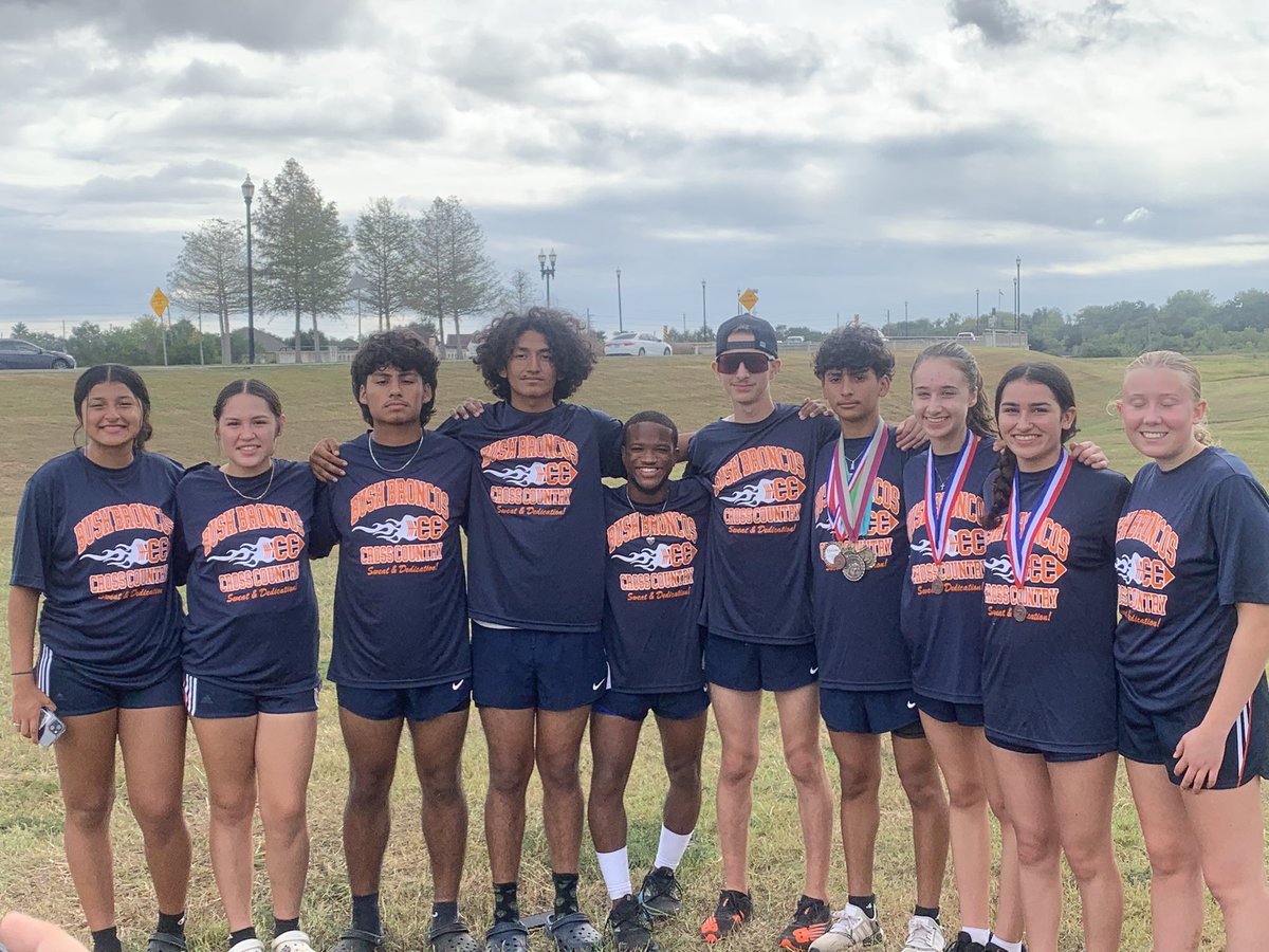 Awesome race at the 20-6A District Cross Country Championship! Congrats to out medalists today! Ricardo Garcia, Elise Rogers, and Ariana Infante!
<a href="/Bush_Athletics/">Bush High School Athletics</a> 
<a href="/BHS_Broncos/">George Bush High School</a> <a href="/FBISDAthletics/">Fort Bend ISD Athletics</a>