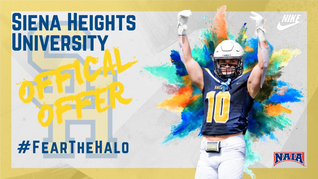 I am extremely excited to announce that I have received my 2nd offer to play college football @SienaHeightsFB Thank you to @CoachCZT @CoachDiMelis @CoachKohn12! @SalineFootball @SalineAthletics