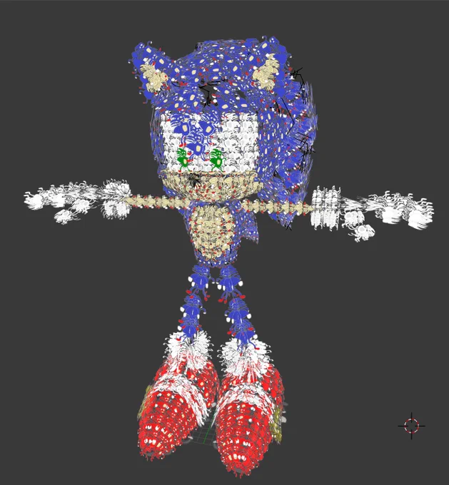 I found an old sonic model thats quite horrifyingyou'll need to look closer 