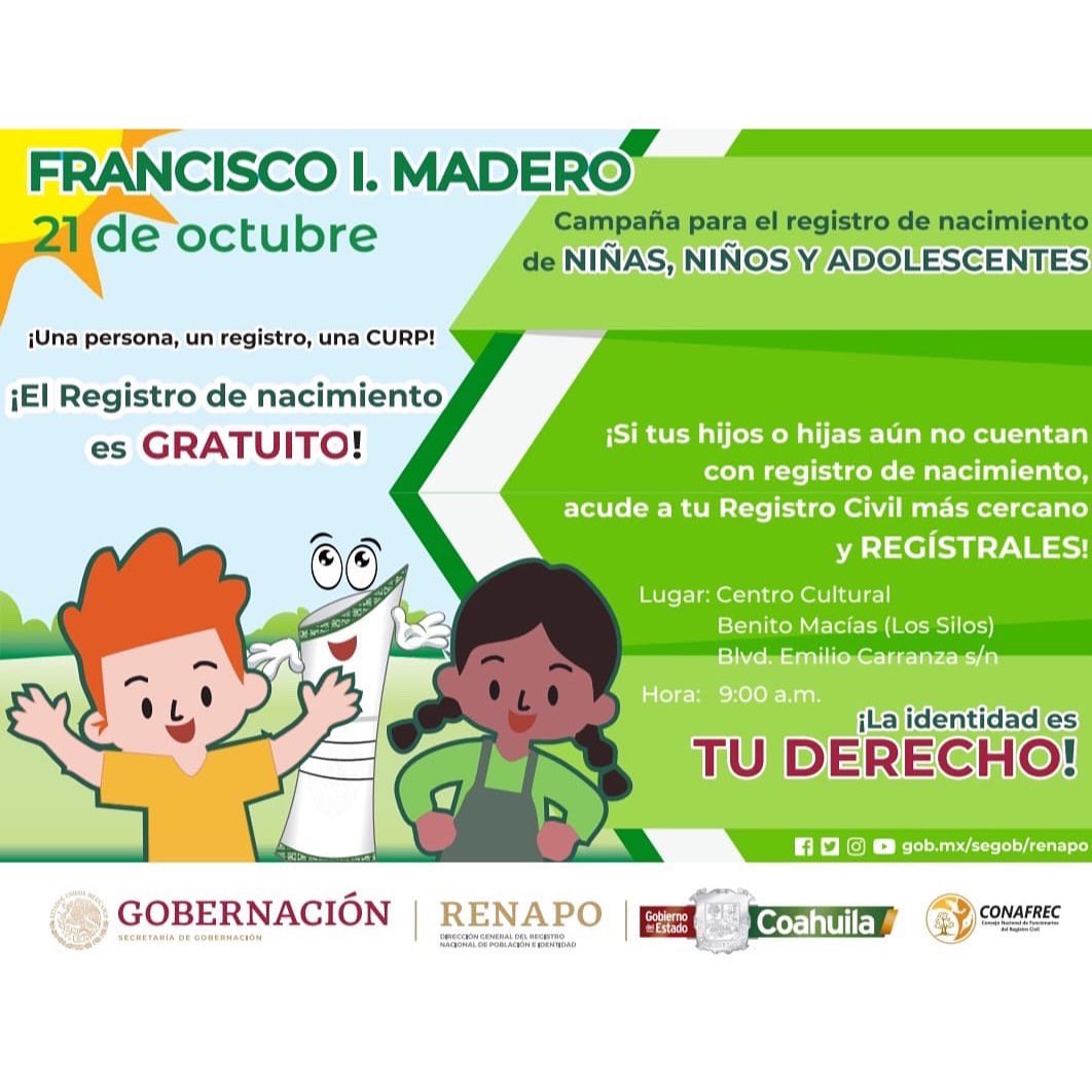Dirección del Registro Civil Coahuila tweet media