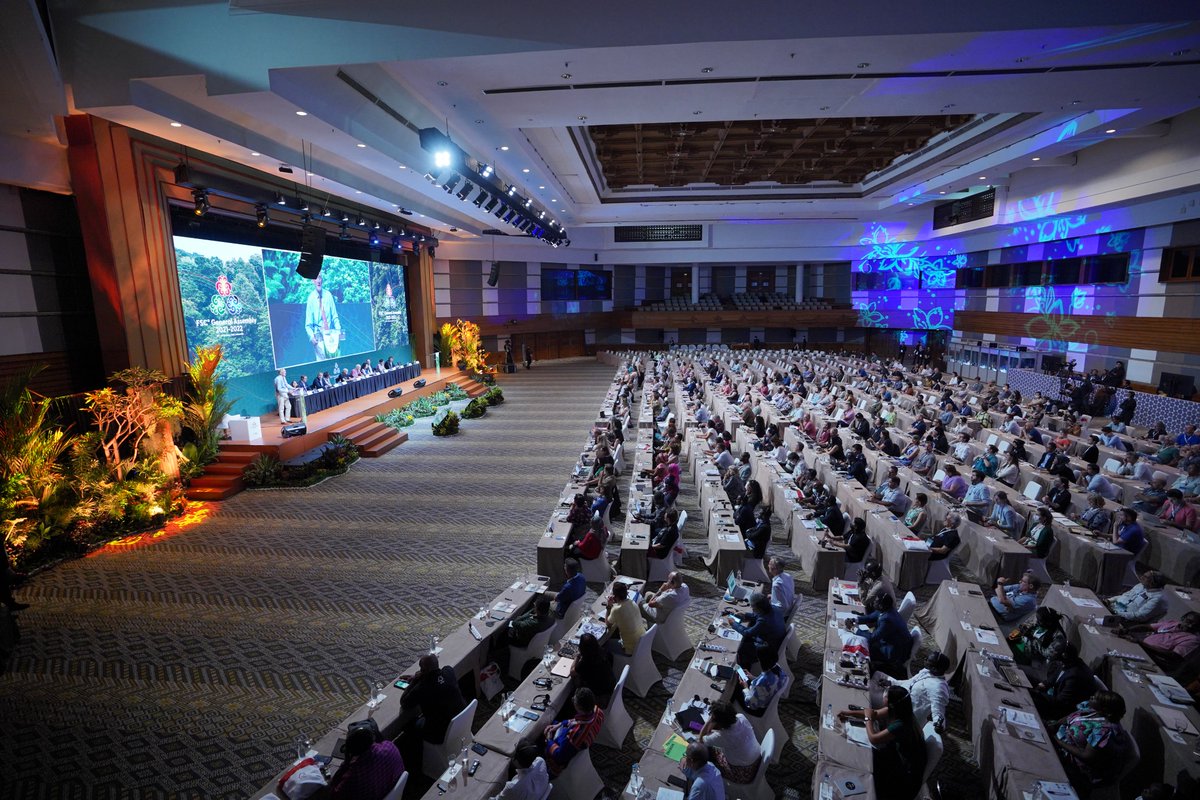 FSC_IC's tweet photo. It's the final day of the General Assembly, and our members are making final decisions that will help shape solutions for resilient forests! #FSCGA22 #ForestsForAllForever https://t.co/3lg7x6OXWN