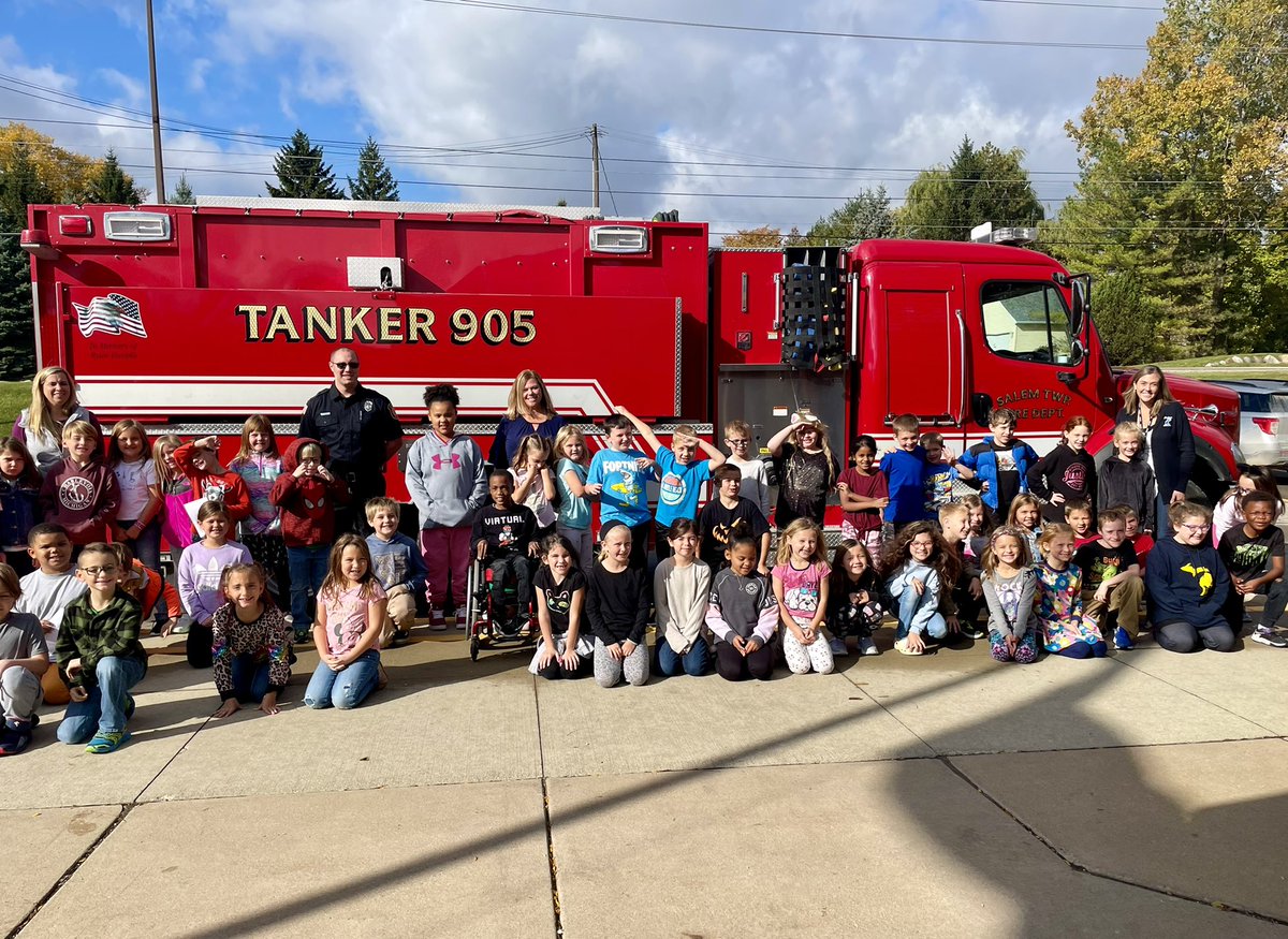 Thank you Salem Fire Department!  Second grade enjoyed learning about Fire Safety today. <a href="/SLCSSalem/">Salem Elementary</a>