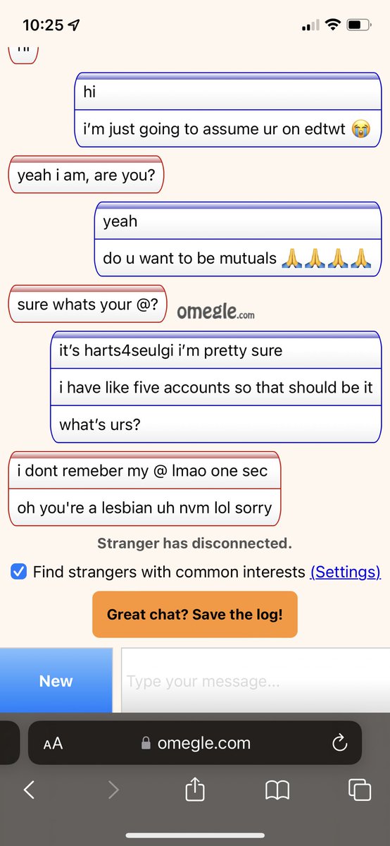 ellie on Twitter "EDTWT OMEGLE????;! HELLO??? WHAT JUST HAPPENED"