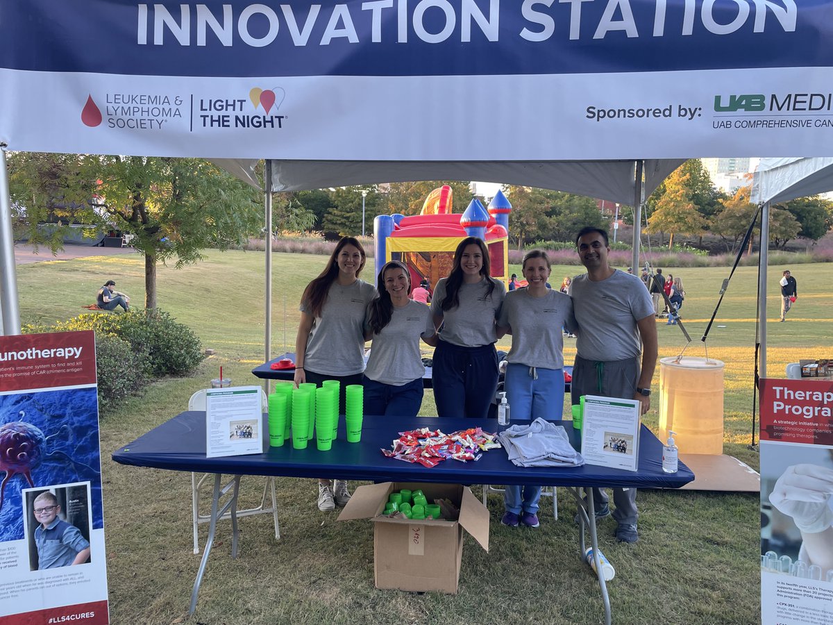 UAB Lymphoma, Leukemia, BMT-Cell Therapy and Clinical Research teams at Light the Night...#LLS #lightthenight #Lymphoma @ONealCancerUAB @uabmedicine