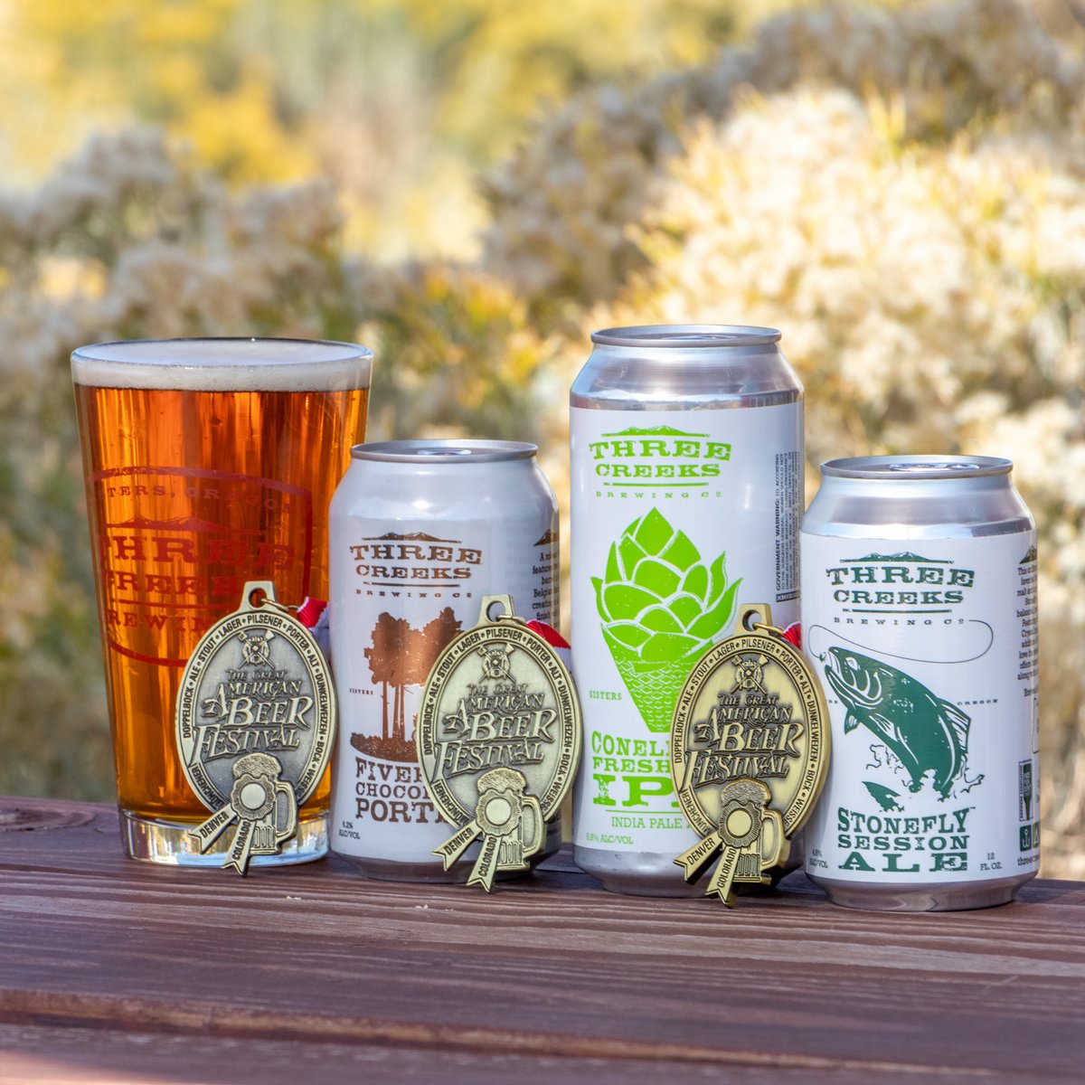 Did you know we have three #GABF Gold Medal winners in stores right now?

Stonefly Session Ale - GABF Gold 2021 - Session Beer
Conelick'r Fresh Hop IPA - GABF Gold 2020 - Fresh Hop Beer
FivePine Chocolate Porter - GABF Gold 2016 - Robust Porter

#ThreeCreeksBrewing #SistersOregon