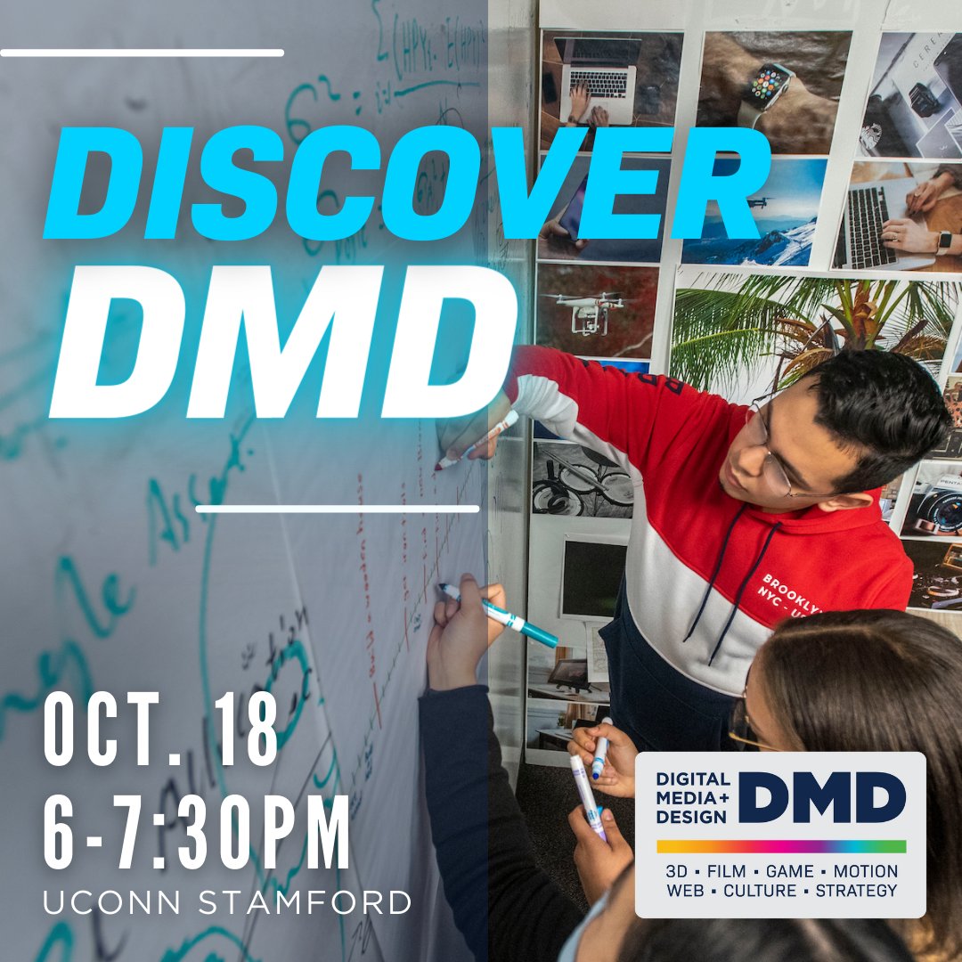 UConn Digital Media & Design (@uconndmd) on Twitter photo Calling all high school juniors and seniors! If you are interested in a career in digital media and design, join us for our #DiscoverDMD event <a href="/UConnStamford/">UConn Stamford</a> on Tue. 10/18 at 6pm. REGISTER: s.uconn.edu/discoverdmd #UConn Calling all high school juniors and seniors! If you are interested in a career in digital media and design, join us for our #DiscoverDMD event <a href="/UConnStamford/">UConn Stamford</a> on Tue. 10/18 at 6pm. REGISTER: s.uconn.edu/discoverdmd #UConn