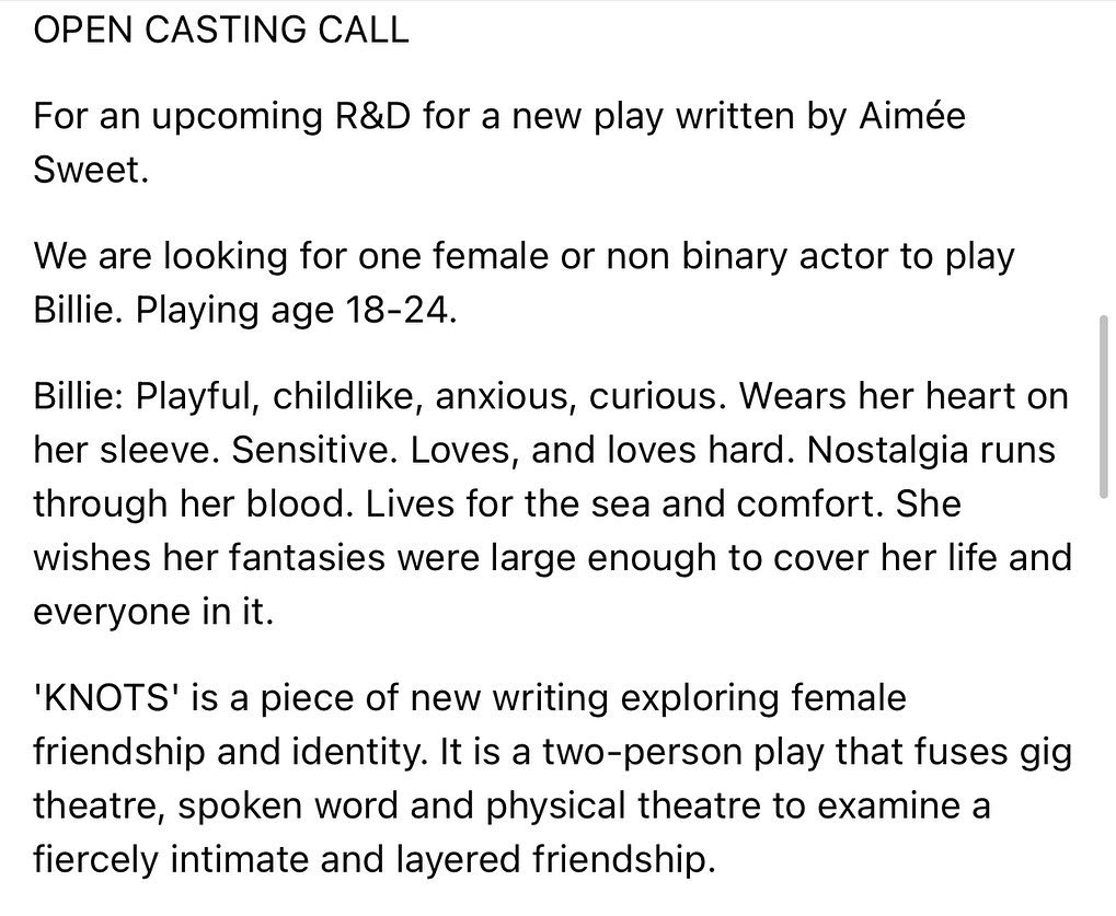 aimeesweet_'s tweet photo. This is a bit exciting!! Currently casting for one role in an Exeter-based R&amp;D week coming up xx @exeter_phoenix @ExeterLibrary @ExeterNorthcott https://t.co/TxurHMmAtd